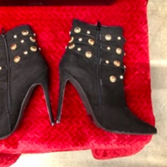Heeled Ankle Boots w Gold decor, 40, NWT - Picture 3 of 6